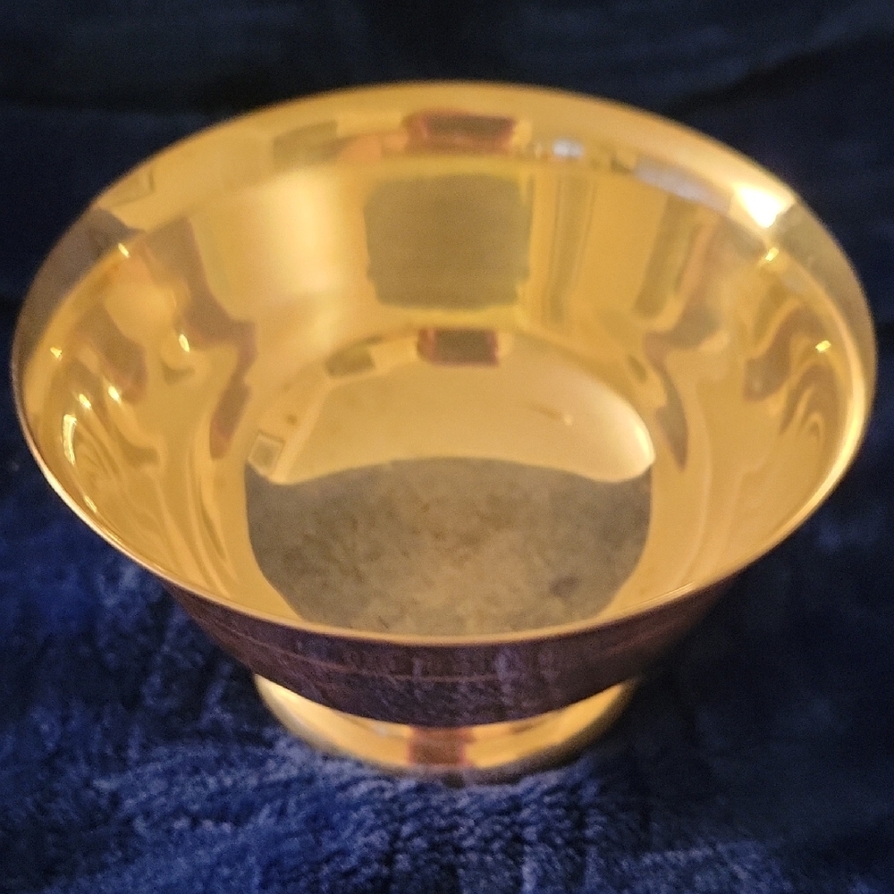 Vintage Wm.A.Rogers 5050 Silver Plate on Brass Elegant Gold Bowl